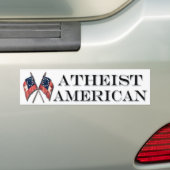 Atheistischer Amerikaner mit Vintagen Flaggen Autoaufkleber (Auf Auto)
