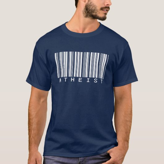 Atheistischer Barcode-T - Shirt für dunkle Farben (Vorderseite)