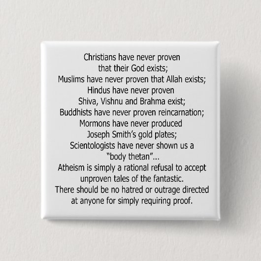 Atheistischer Knopf Button (Vorderseite)