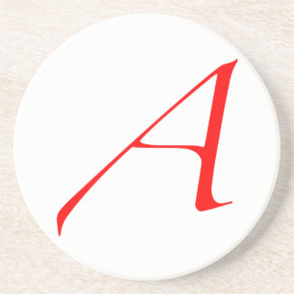 Atheistischer Scarlet-Buchstabe-Untersetzer Sandstein Untersetzer