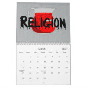 Atheistischer schwarzer, grauer und roter Kalender (Mär 2027)