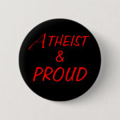 Atheistischer u. stolzer Knopf Button (Vorderseite)