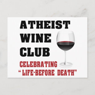 Atheistischer Weinclub Postkarte
