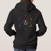 Atheistisches Atom Symbol Regenbogen Hoodie (Rückseite)