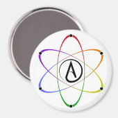 Atheistisches Atom Symbol Regenbogen Magnet (Vorderseite/Rückseite)