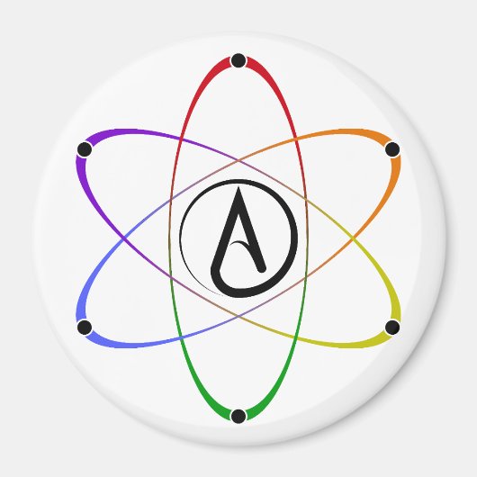 Atheistisches Atom Symbol Regenbogen Magnet (Vorne)