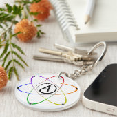 Atheistisches Atom Symbol Regenbogen Schlüsselanhänger (Vorderseite rechts)