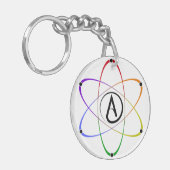 Atheistisches Atom Symbol Regenbogen Schlüsselanhänger (Vorderseite links)