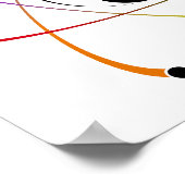 Atheistisches Atom-Symbol Regenbogen Schwarz Poster (Ecke)