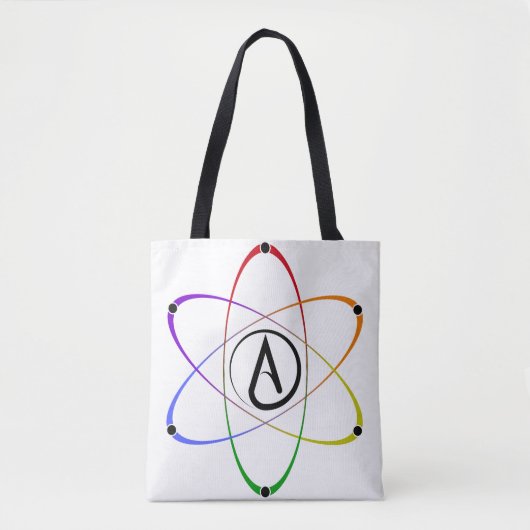 Atheistisches Atom Symbol Regenbogen Tasche (Vorderseite)