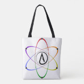 Atheistisches Atom Symbol Regenbogen Tasche (Rückseite)