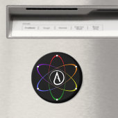 Atheistisches Atom Symbol Regenbogen Weiß Magnet (In Situ (Geschirrspüler))
