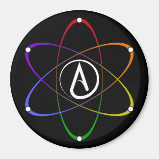 Atheistisches Atom Symbol Regenbogen Weiß Magnet