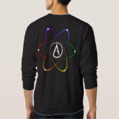 Atheistisches Atom-Symbol Regenbogen Weiß Sweatshirt (Rückseite)