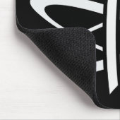 Atheistisches Atom (weiß auf Schwarzem) Mousepad (Ecke)