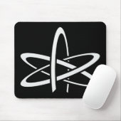 Atheistisches Atom (weiß auf Schwarzem) Mousepad (Mit Mouse)