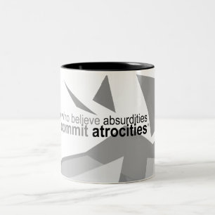Atheistisches Kleid - Voltaire Zitat-Grafik-Tasse Zweifarbige Tasse