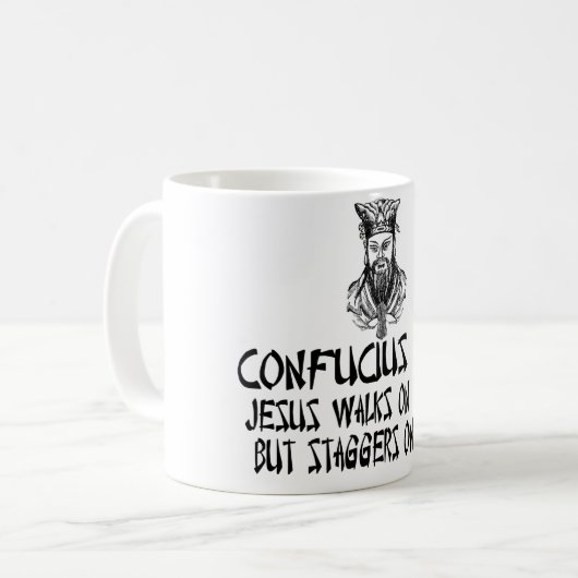 Atheistisches Konfuzius Kaffeetasse (Vorderseite Links)