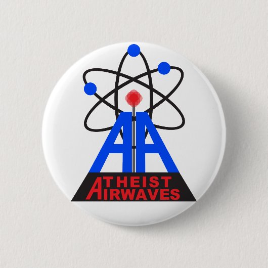 Atheistisches Radiowellen-Button Button (Vorderseite)