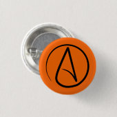 Atheistisches Symbol: Orange Button (Vorne & Hinten)