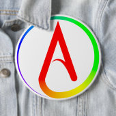 Atheistisches Symbol Regenbogen Button (Beispiel)