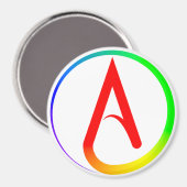 Atheistisches Symbol Regenbogen Magnet (Vorderseite/Rückseite)