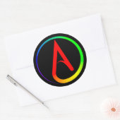 Atheistisches Symbol Regenbogen Runder Aufkleber (Umschlag)