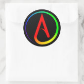 Atheistisches Symbol Regenbogen Runder Aufkleber (Tasche)
