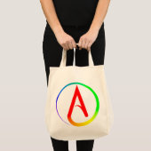 Atheistisches Symbol Regenbogen Tragetasche (Vorderseite (Produkt))