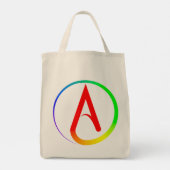 Atheistisches Symbol Regenbogen Tragetasche (Rückseite)