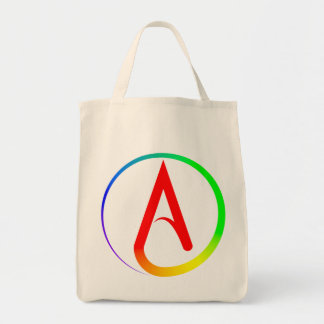 Atheistisches Symbol Regenbogen Tragetasche