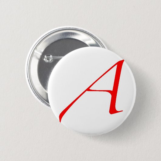 Atheistisches Symbol (Rot A) Button (Vorne & Hinten)