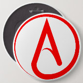 Atheistisches Symbol Rot Button (Vorne & Hinten)