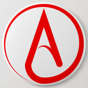 Atheistisches Symbol Rot Button