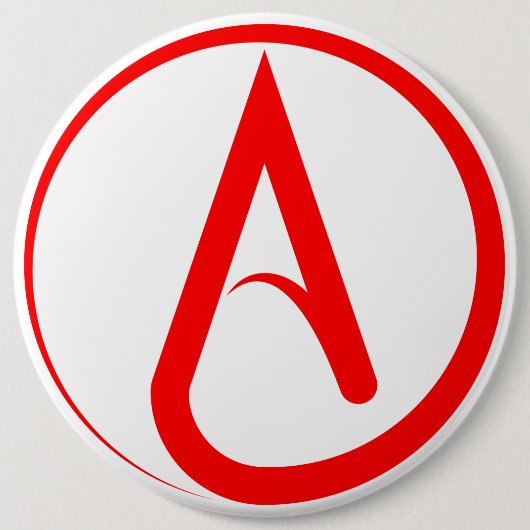 Atheistisches Symbol Rot Button (Vorderseite)