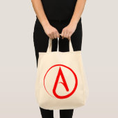 Atheistisches Symbol Rot Tragetasche (Vorderseite (Produkt))