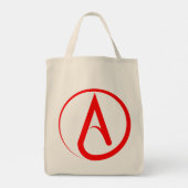 Atheistisches Symbol Rot Tragetasche (Rückseite)