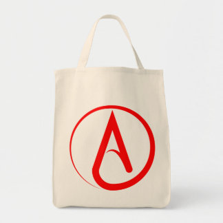 Atheistisches Symbol Rot Tragetasche