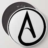 Atheistisches Symbol Schwarz Button (Vorne & Hinten)