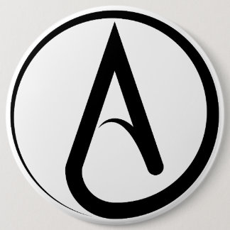 Atheistisches Symbol Schwarz Button