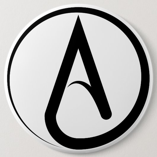 Atheistisches Symbol Schwarz Button (Vorderseite)