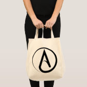 Atheistisches Symbol Schwarz Tragetasche (Vorderseite (Produkt))