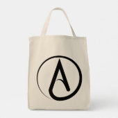 Atheistisches Symbol Schwarz Tragetasche (Rückseite)