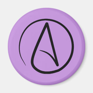 Atheistisches Symbol: Schwarzes auf Flieder Magnet