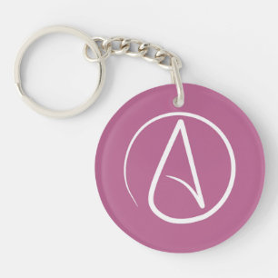 Atheistisches Symbol: weiß auf Maul rosa Schlüsselanhänger