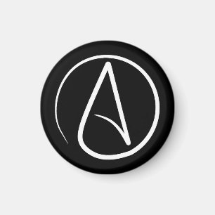 Atheistisches Symbol: Weiß auf Schwarzem Magnet