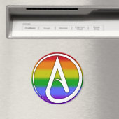 Atheistisches Symbol Weiß über Regenbogen Magnet (In Situ (Geschirrspüler))