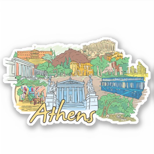 Athen Aufkleber (Vorderseite)