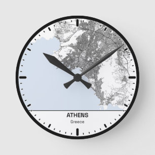 Athen Clock City Line Kunst Runde Wanduhr