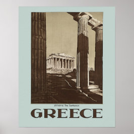 Athen: Das Parthenon GRIECHENLAND Vintage Travel P Poster